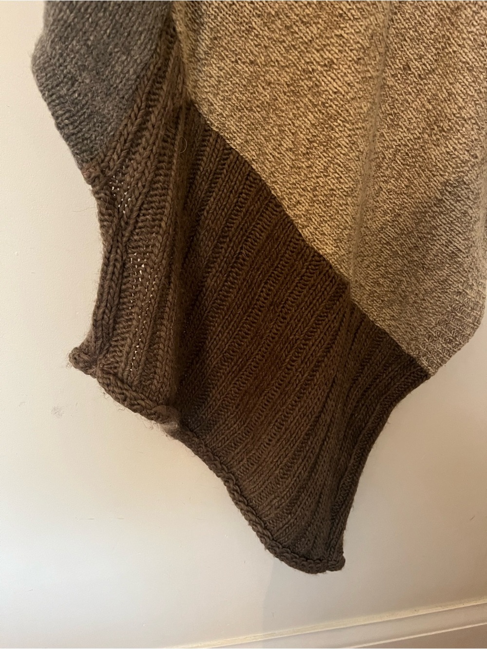 Honeybea Handmade Patchwork Knit Poncho Wrap Upcycled OOAK Boho Fireside Layer - Picture 4 of 7